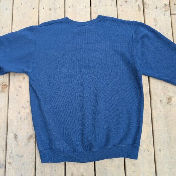 Oakley Custom Fit Crewneck Sweatshirt US L Blue with Yellow Logo - Picture 6 of 6